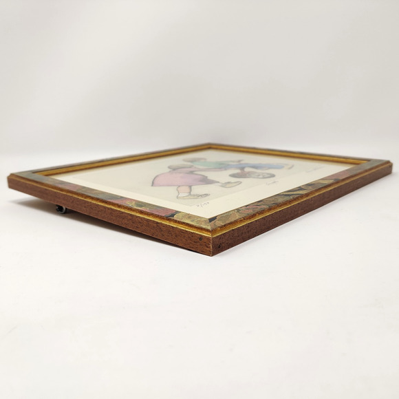 Tricycle Print Signed Matted Framed Numbered 8/150 Drawing Kids Siblings Friends - Picture 13 of 16